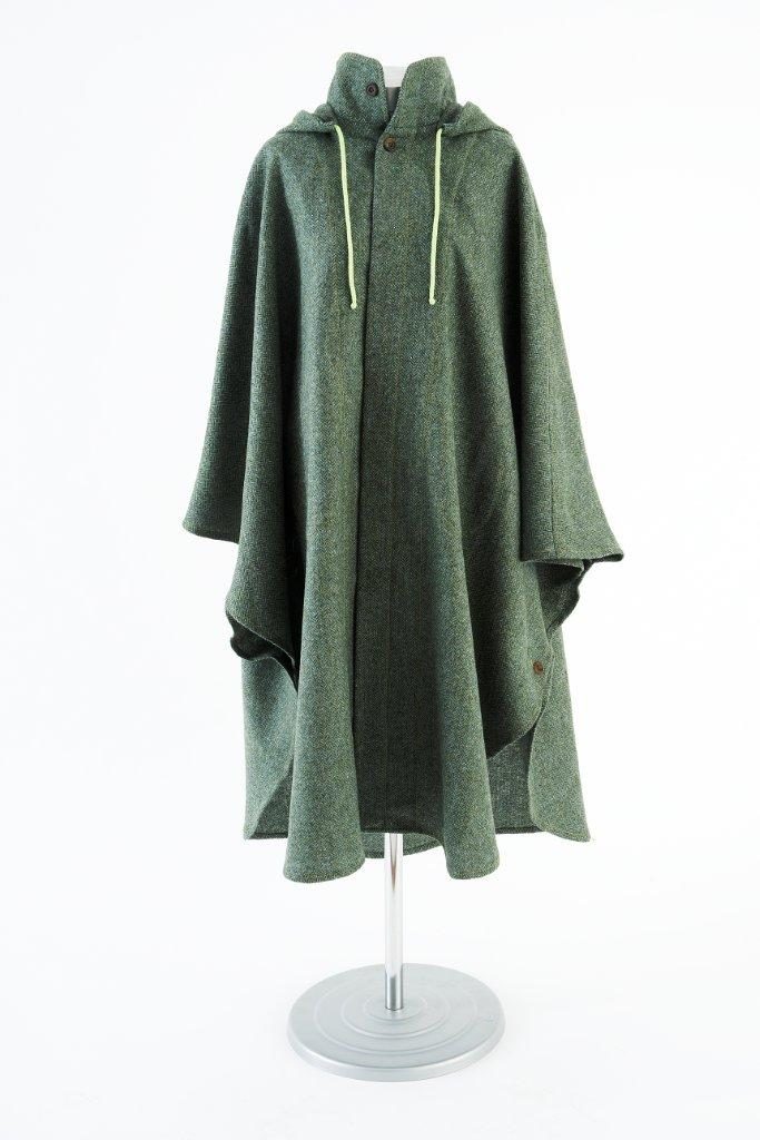 green cape coat