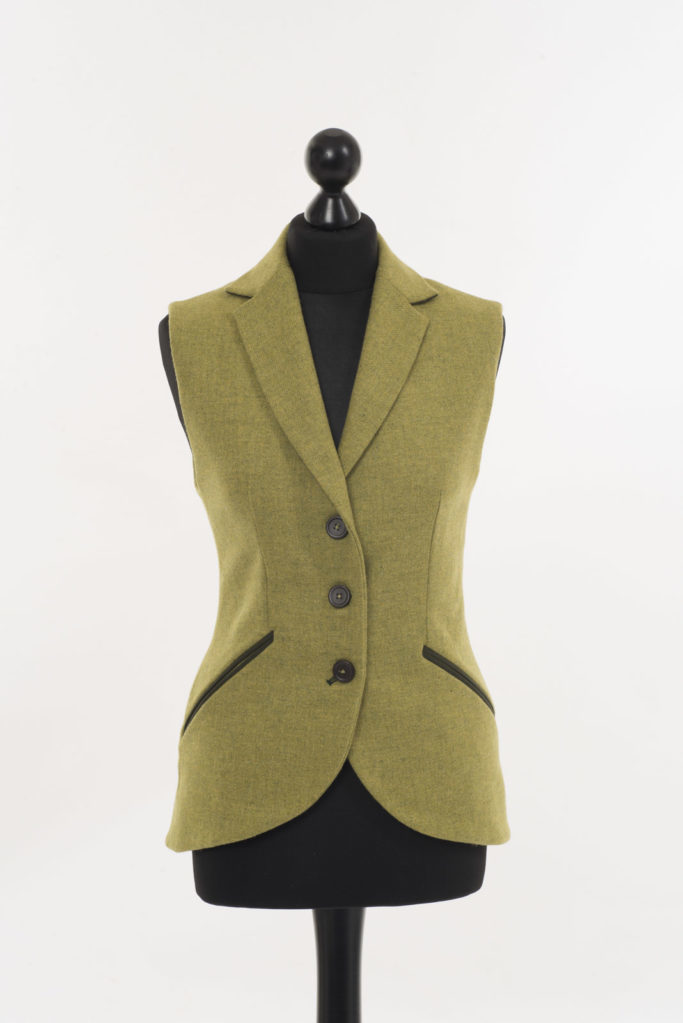 Foxford Gilet Waistcoat – Chartreuse Tweed – Made in England