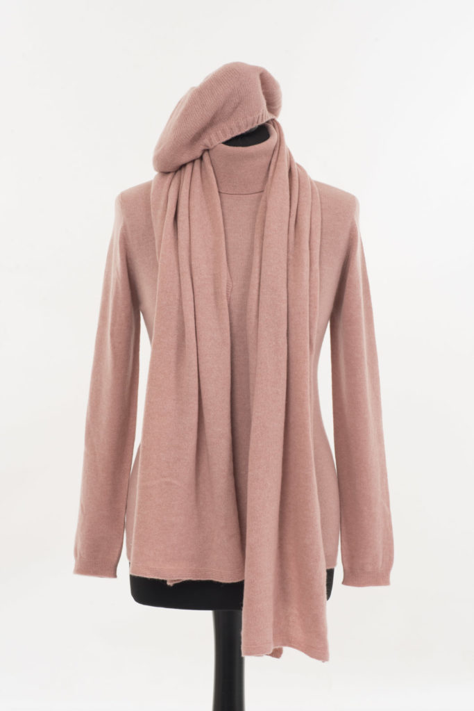 Ladies Cashmere Polo Neck – Champagne Pink