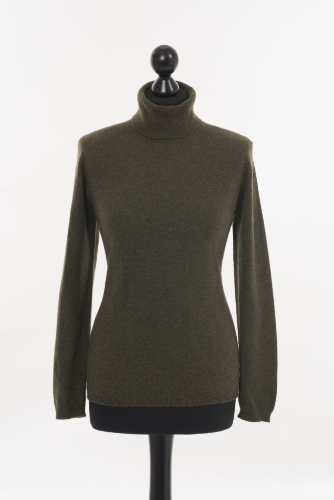 Ladies Cashmere Polo Neck – Loden Green