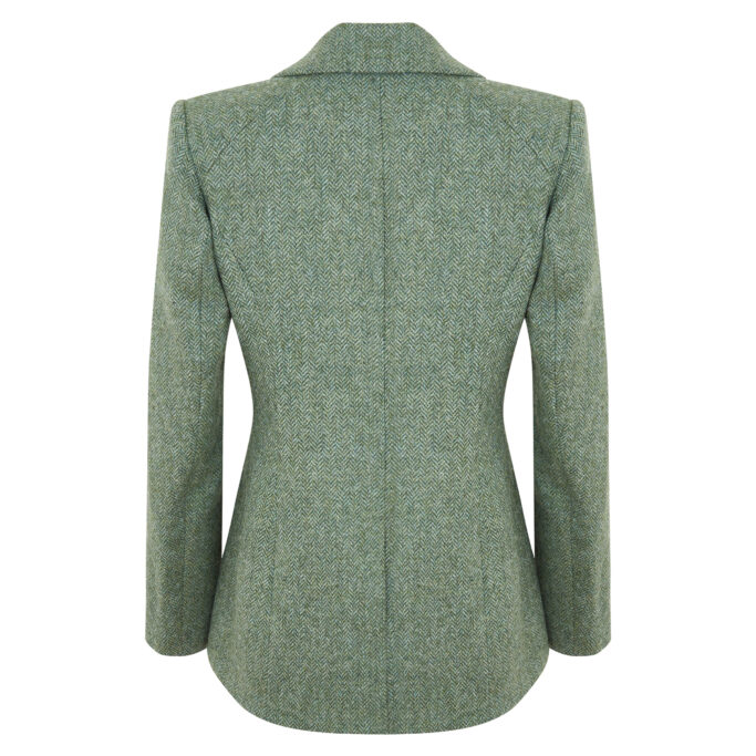 Va Va Voom Jacket – Green Herringbone – Luxury Wool
