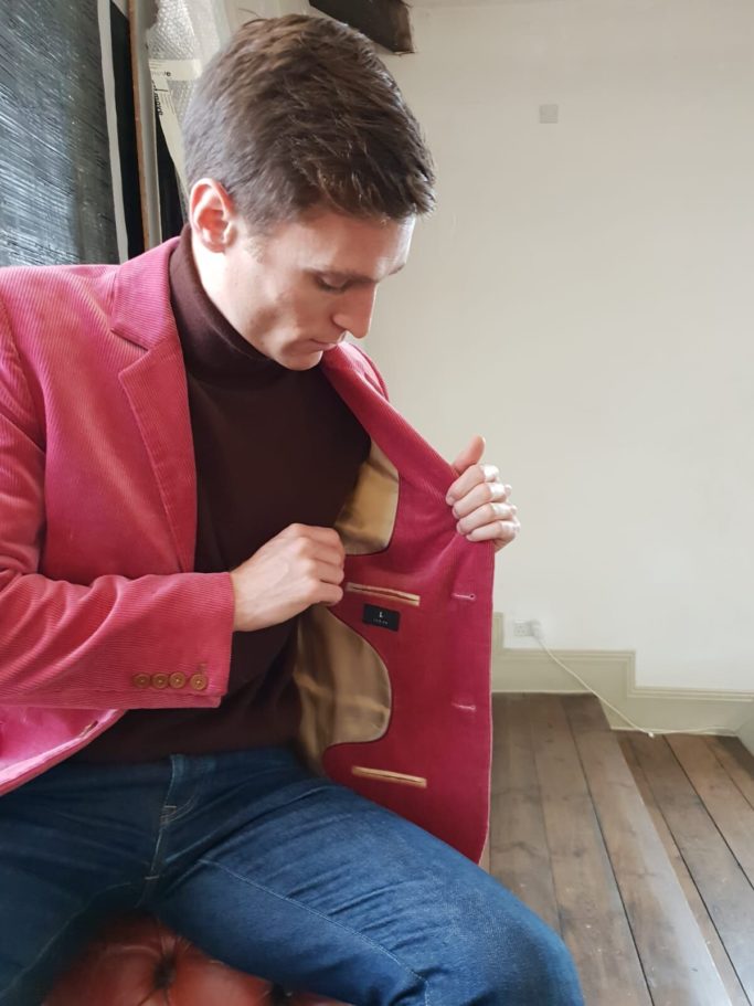 Connacht Cord Jacket – Straw Pink Corduroy – Made in England –