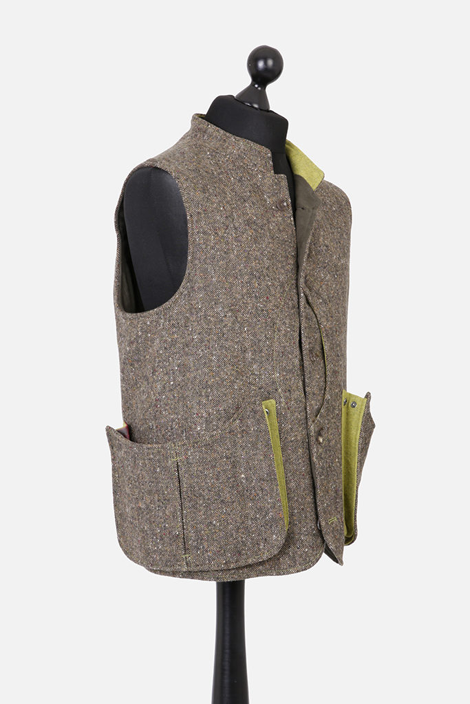 Mens Gilet – Donegal Tweed – Made in England