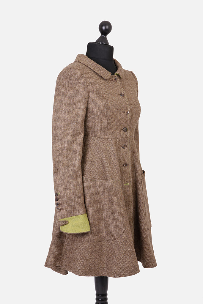 Castlebar Coat – Brown Herringbone – Made in England