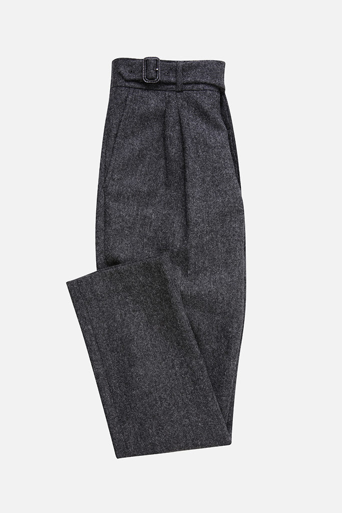 The Lucan Gurkha Trouser – Charcoal Donegal Tweed – Made in England