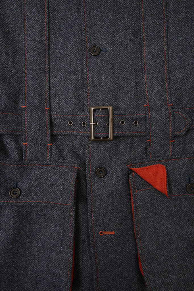 Norfolk Jacket – Denim Blue Herringbone – Made in England