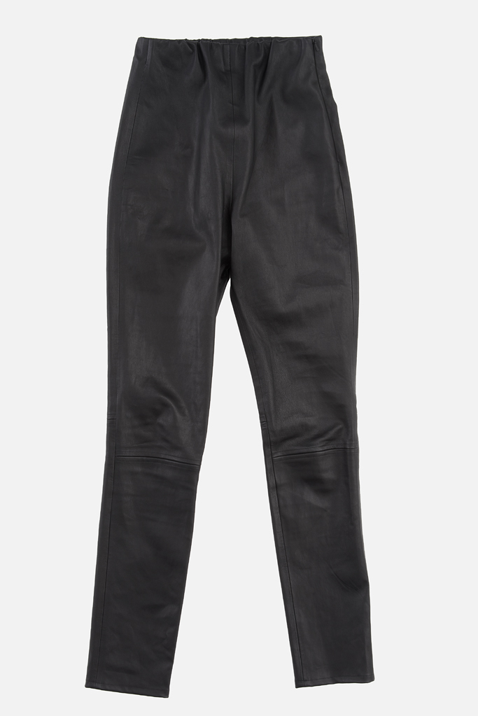 Rouser Trouser – Black Bonded Stretch Leather – Made in England