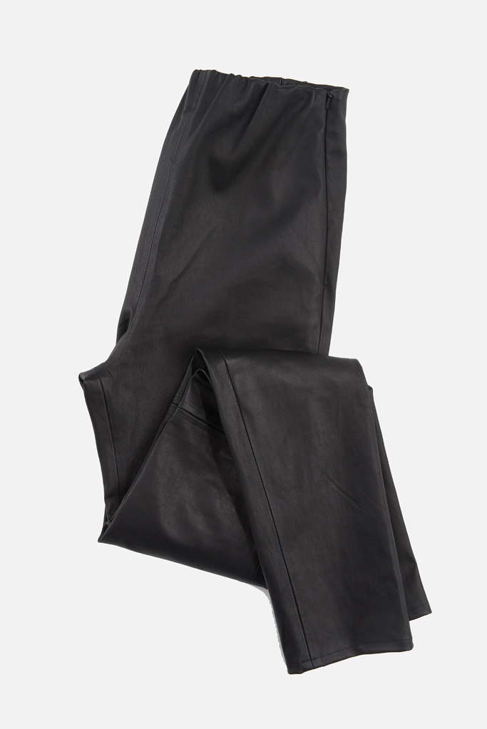 Rouser Trouser – Black Bonded Stretch Leather – Made in England