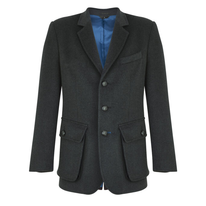 Sarsfield Luxe Jacket – Charcoal Cashmere Melton – Made in England