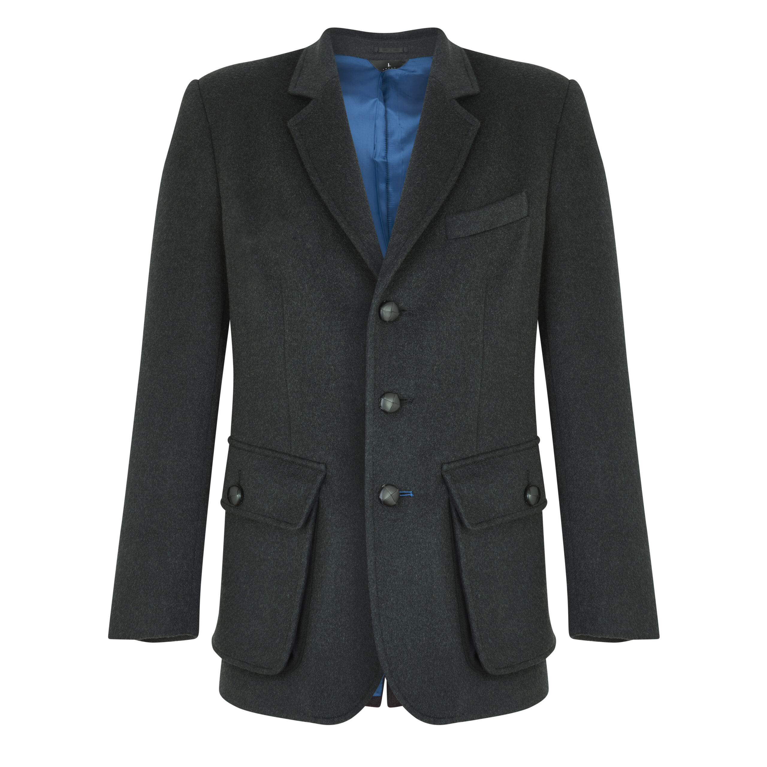 LUXE SARSFEILD_CHARCOAL_1 Sarsfield Luxe Jacket – Charcoal Cashmere Melton – Made in England