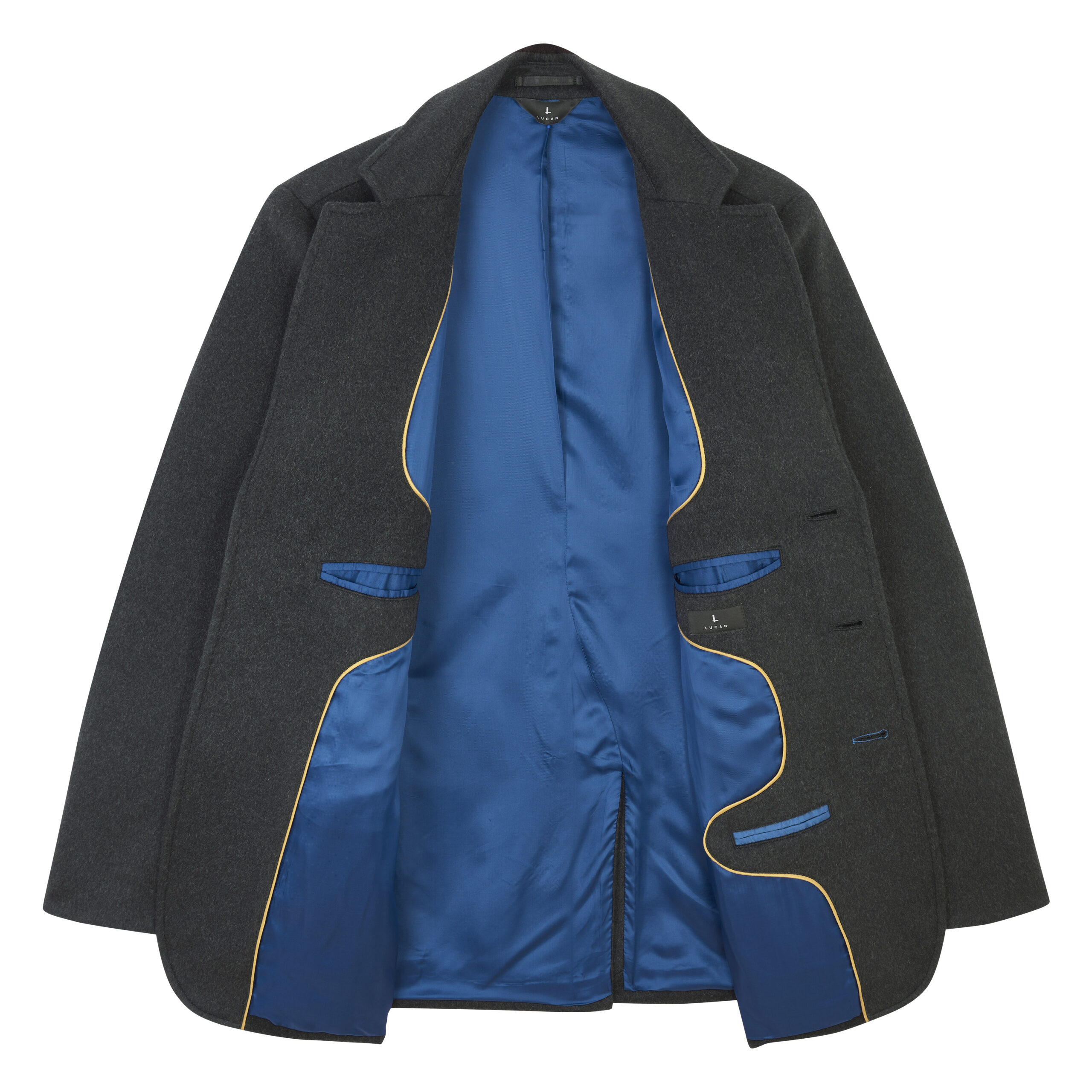 LUXE SARSFEILD_CHARCOAL_3 Sarsfield Luxe Jacket – Charcoal Cashmere Melton – Made in England