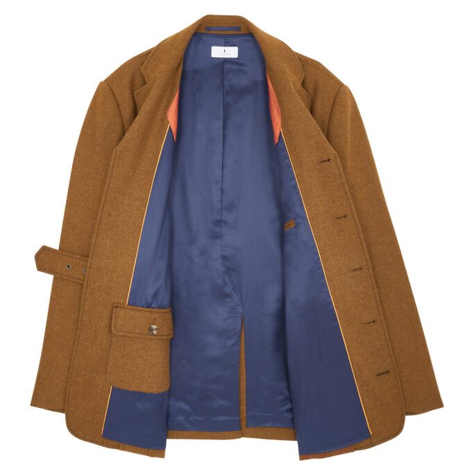 Lucan Norfolk Jacket – Ginger Brown Merino Wool – Made in England