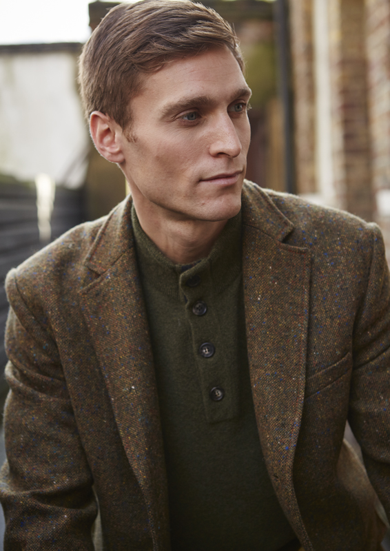Turberville Topcoat – Brown Donegal Tweed – Made in England