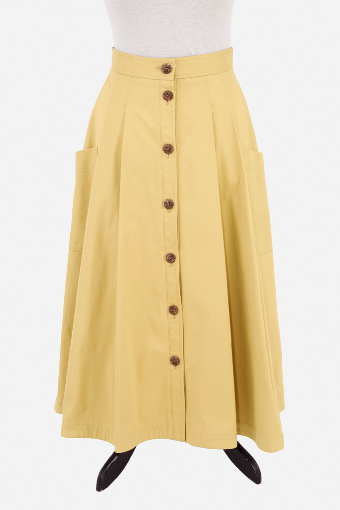 Ladies Safari Skirt – Sandstone Cotton Twill – Made in England