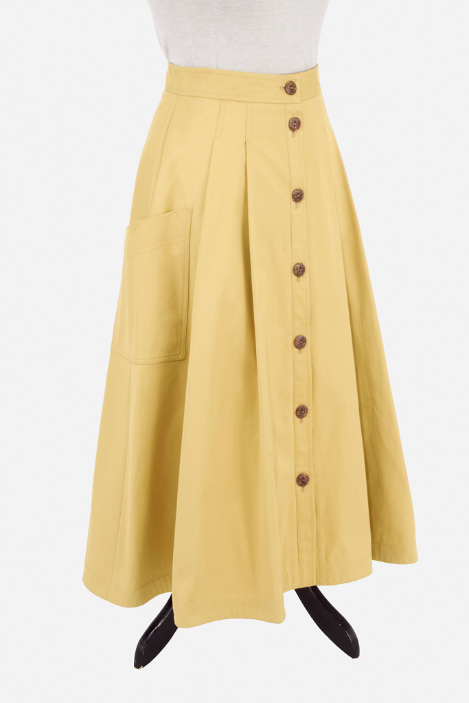 Ladies Safari Skirt – Sandstone Cotton Twill – Made in England