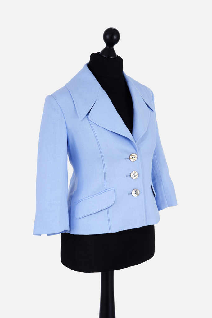 Ladies Balla Jacket – Cool Blue Linen – Made in England