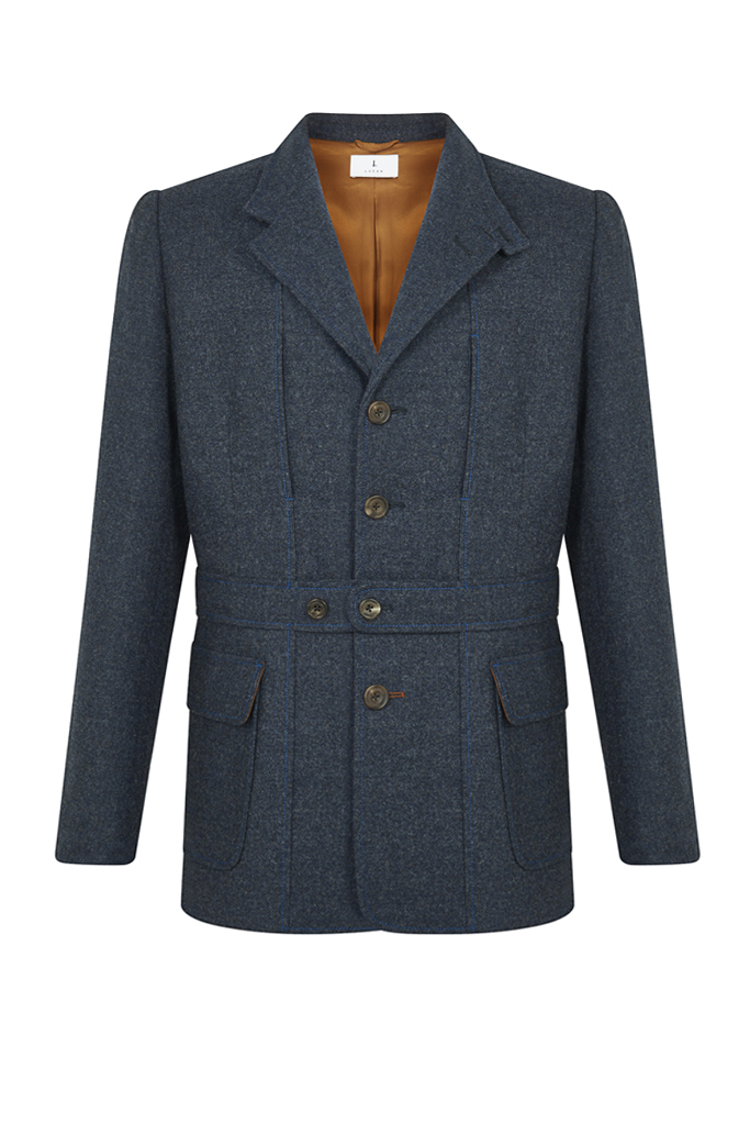 The Somontes Norfolk Jacket – Galway Blue – Merino Lambswool Tweed