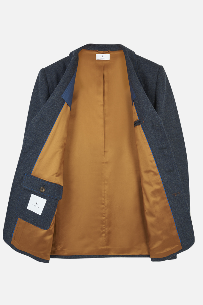 The Somontes Norfolk Jacket – Galway Blue – Merino Lambswool Tweed