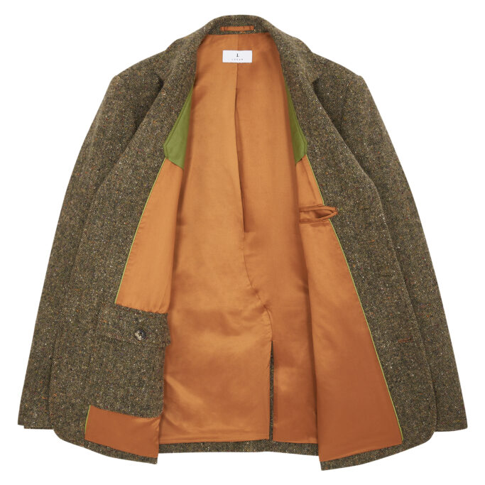 Clanwilliam Blazer – Donegal Tweed & Military Twill Lining – Made in England