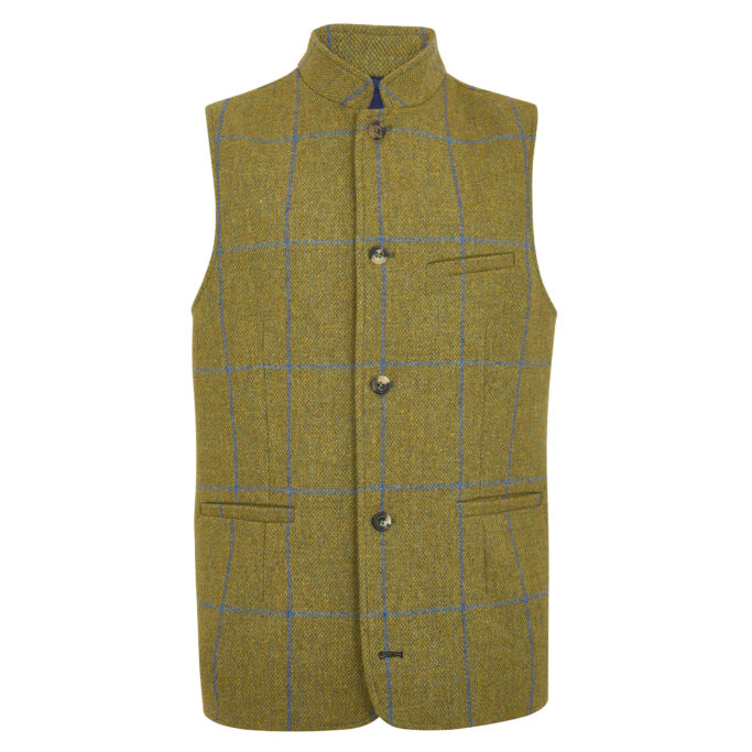 Lucan Gilet Vest – Foxy Check – Luxury Tweed – Made in England