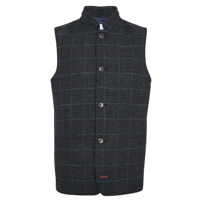 Lucan Gilet Vest – Sarsfield Check – Luxury Wool – Made in England