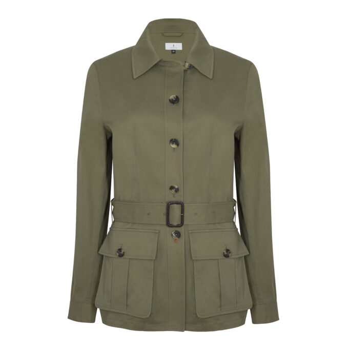 Womens Safari Jacket – Lovat Cotton Twill – Made in England